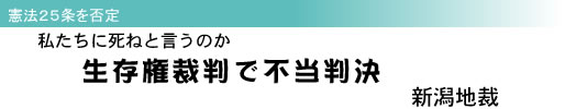 憲法25条を否定 私たちに死ねと言うのか 生存権裁判で不当判決 新潟地裁